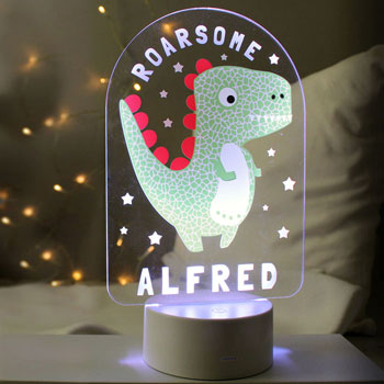 Personalised Roarsome Dinosaur Colour Changing Night Light