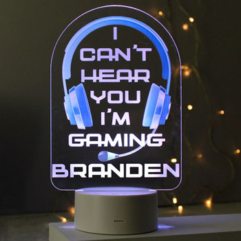 Personalised Blue Gaming LED Colour Changing Light