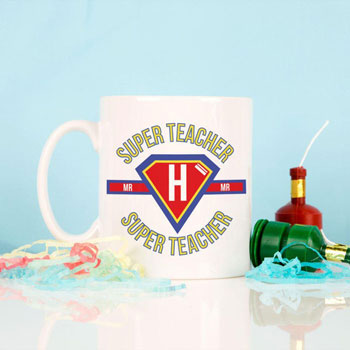 Personalised Super Hero Ceramic Teacher Mug