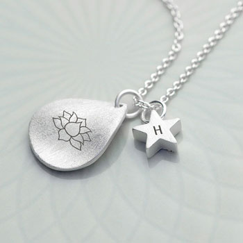 Silver Plated Personalised Diwali Petal Lotus Necklace