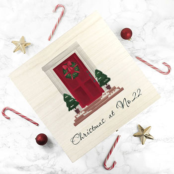 Personalised Door Number Wooden Christmas Eve Box