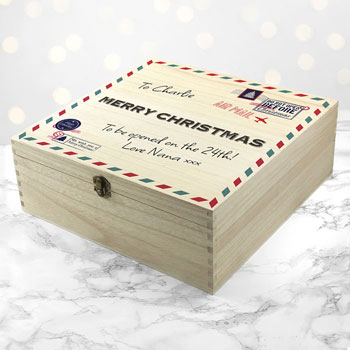 Personalised Nostalgic International Mail Christmas Eve Box