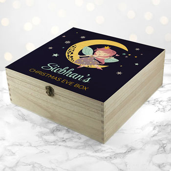 Girl's Personalised Wooden Fairy Christmas Eve Box