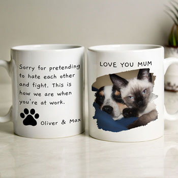 Personalised Any Text Pet Photo Upload Mug Dog or Cat Owner