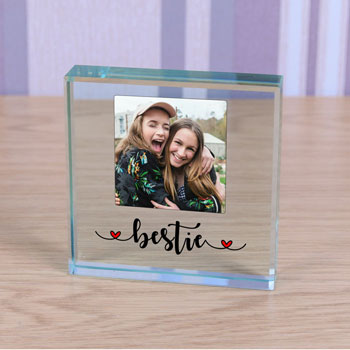 Glass Photo Upload Token Bestie - Best Friend Gift