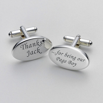 Personalised Thanks For Being Our Page Boy Oval Cufflinks