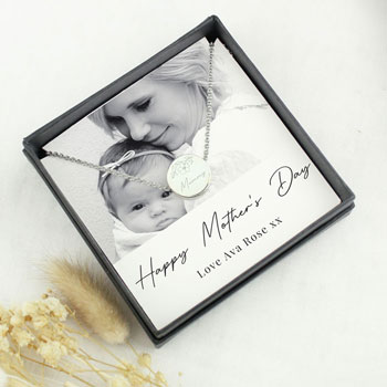 Personalised Photo Upload Necklace and Box Mother's Day