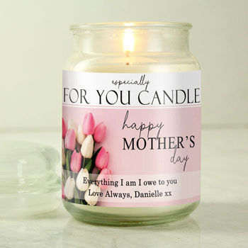 Personalised Mothers Day Large Vanilla Scented Jar Candle