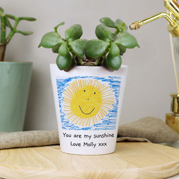 Personalised Children's Drawing Photo Upload Plant Pot