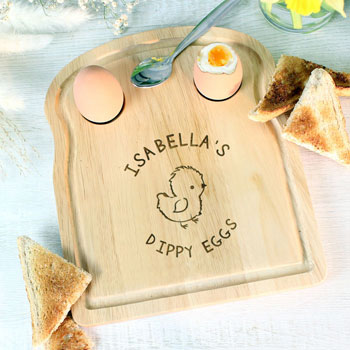 Personalised Chick Egg & Toast Board Easter Gift