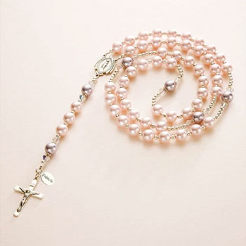 Personalised Pearl and Sterling Silver Rosary