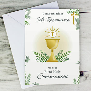 Personalised First Holy Communion Eucharist Card