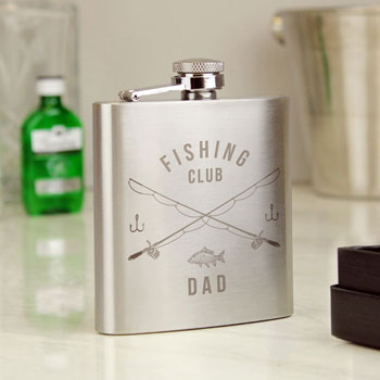 Personalised Stainless Steel Fishing Hip Flask Angler's Gift