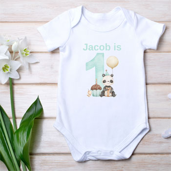 Personalised Boys First Birthday Baby Vest