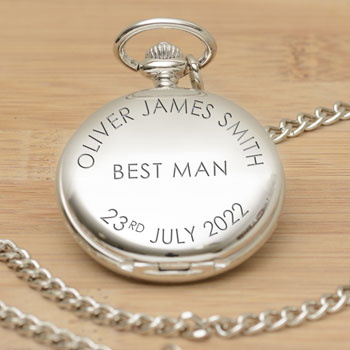 Personalised Engraved Best Man Pocket Watch Thank You Gift