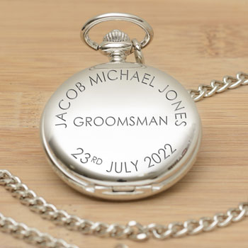 Personalised Engraved Groomsman Pocket Watch Thank You Gift
