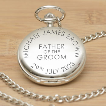 Personalised Engraved Father of the Groom Pocket Watch