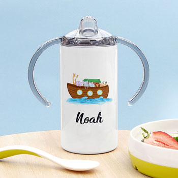 Personalised Noah's Ark Stainless Steel Sippy Cup