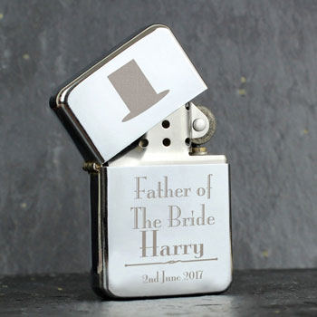Personalised Top Hat Father of the Bride Lighter