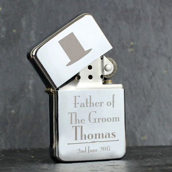 Personalised Top Hat Father of the Groom Lighter