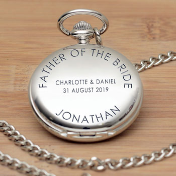 Personalised Engraved Pocket Watch Wedding Party Role