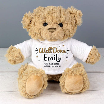 Personalised Well Done Teddy Bear in a Tee Shirt