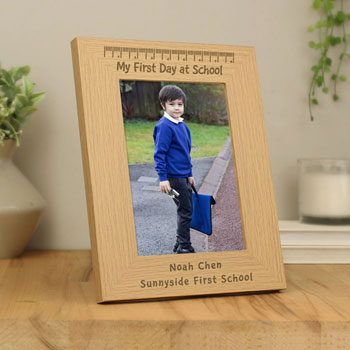 Personalised My First Day at School 5x7 Wooden Photo Frame