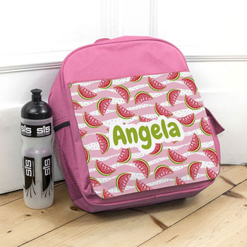 Personalised Pink Watermelon Backpack School Bag 33cm