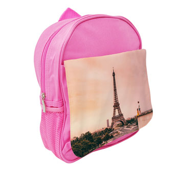 Personalised Girl's Pink Photo Upload Backpack School Bag