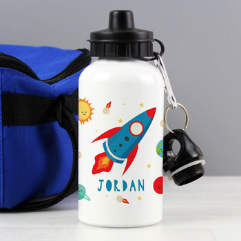 Personalised Space Rocket Water Bottle Drinks Flask