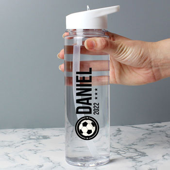 Personalised Football Badge BPA-Free Water Bottle