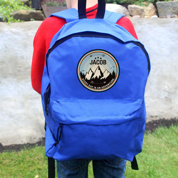 Kid's Personalised Adventure Blue Backpack School Bag