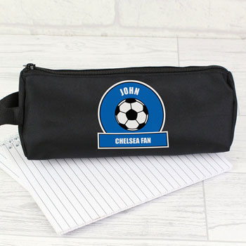 Personalised Blue Football Fan Pencil Case