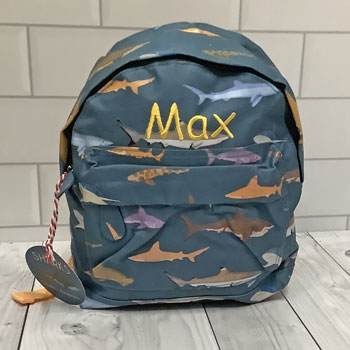 Personalised Shark Backpack School or Nursery Bag