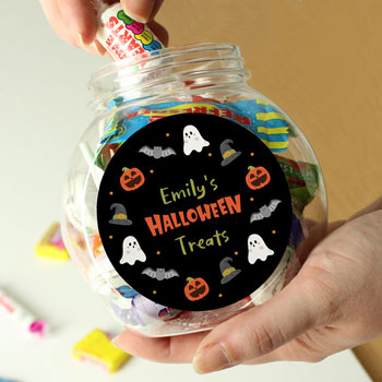 Personalised Kid's Halloween Sweets Jar & Sweets