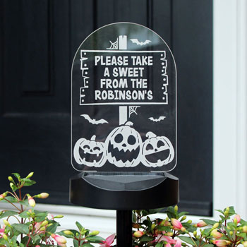 Personalised Pumpkin Patch Halloween Solar Light-Up Sign