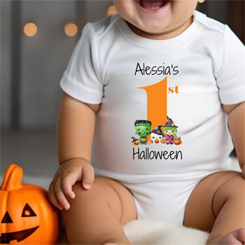 Personalised 1st Halloween Baby Vest  0-3 & 6-12 months