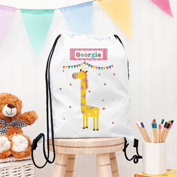 Personalised Children's Giraffe Waterproof Swim Kit P.E. Bag