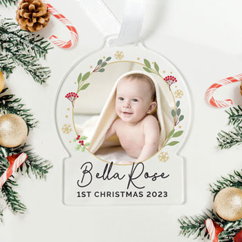 Personalised Photo Upload Acrylic Christmas Tree Decoration