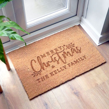 Personalised Christmas Rectangle Indoor Coir Doormat