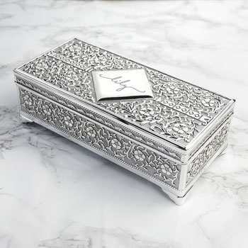 Personalised Silver Plated Jewellery Trinket Box
