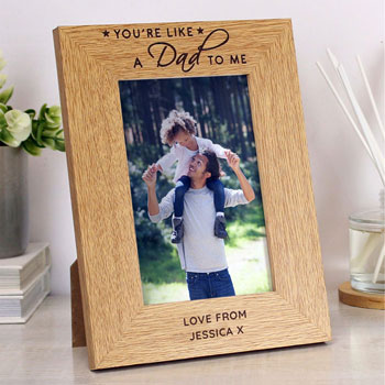 Personalised Like a Dad to Me 6x4 Oak Finish Photo Frame