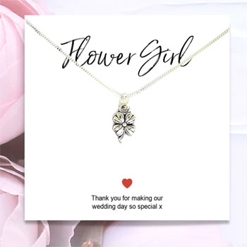 Flower Girl Necklace and Thank You Card