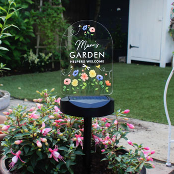 Personalised Flower Garden Outdoor Solar Light Up Sign