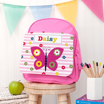 Personalised Girl's Pink Rucksack Bag Various Designs