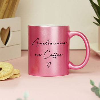 Women's Personalised Pink Glitter Mug