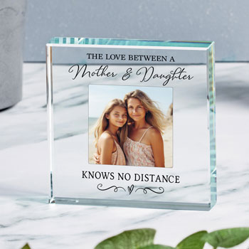 The Love Between Mother and Daughter Glass Photo Token