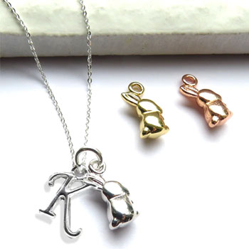 Personalised Initial Bunny Rabbit Charm Necklace