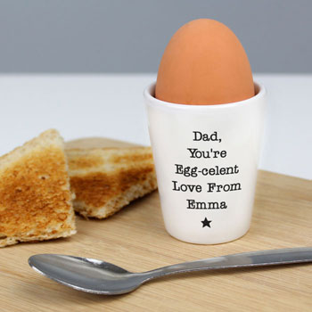 Personalised Star Free Text Black & White Ceramic Egg Cup