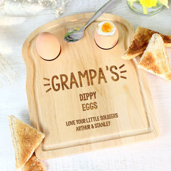 Personalised Any Text Egg and Toast Wooden Board